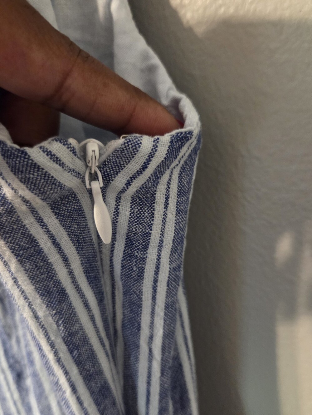 Calypso St Barth Women's Linen Blend Blue Stripe Beaded Maxi Dress Pockets XXS - Picture 6 of 10